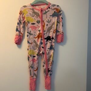 Little Sleepies Pink dinosaur 2 way zip PJs One Piece